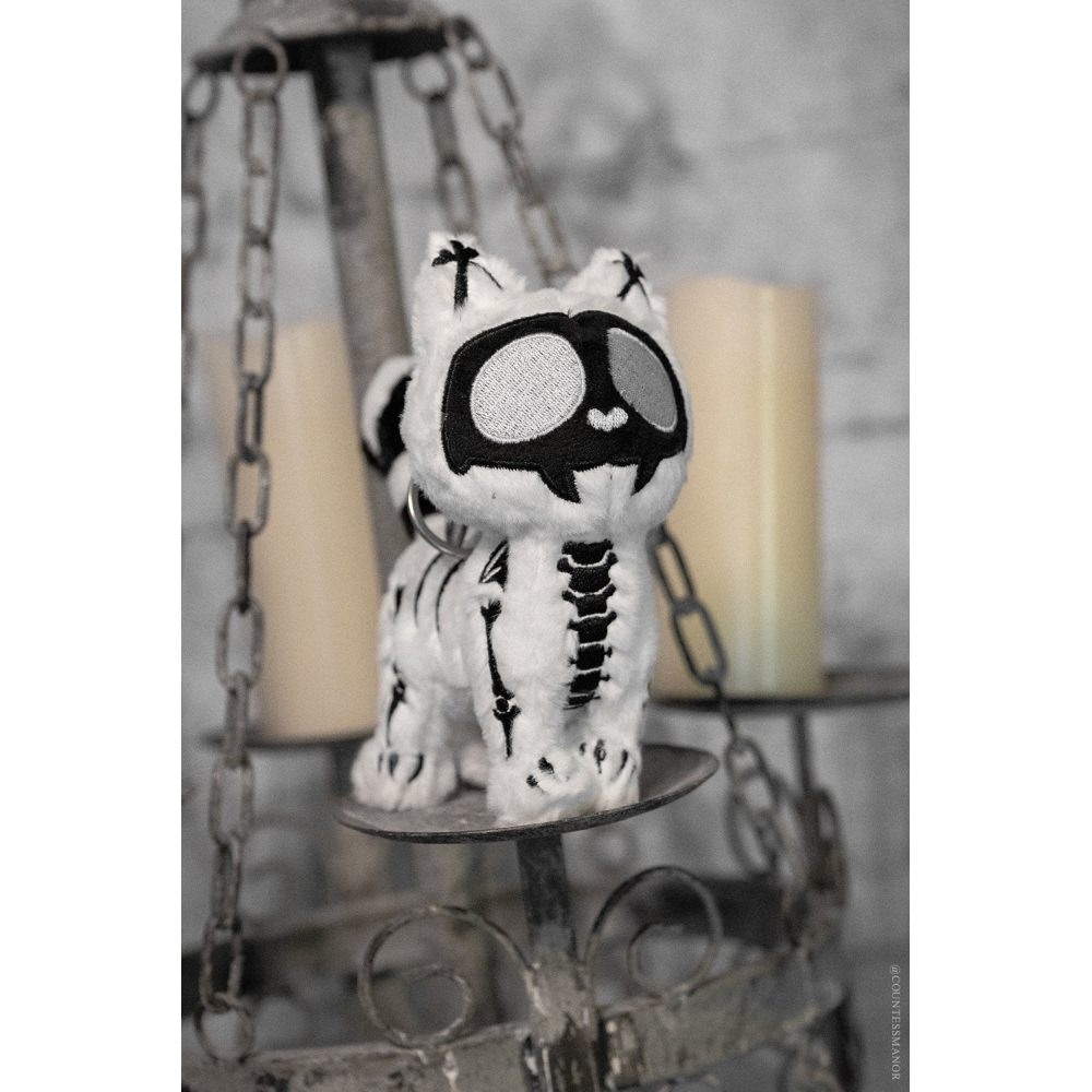 Vampire Freaks - XRay Skelekitty Plush Porteclés 3D - Blanc/Noir